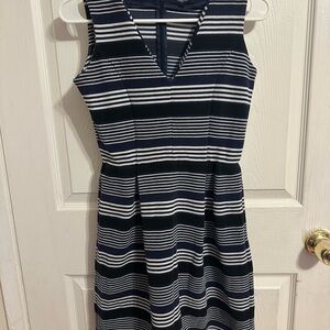 Madewell Navy and White Striped Midi Dress